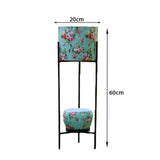 Metal European Style 2 Tier Metal Black Stand Green Flowers Pot Stand
