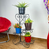 Metal 4 Pot Planter Iron Stand