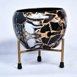 Iron Flower Pot with Stand Metal Printed Pot- Buy1 Get1 Offer