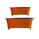 Iron Hammered Oval Shape Basket Planter pots | Set of 2