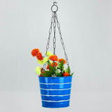Metal Hanging Bucket - Lines / Dots .