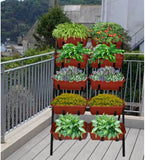 Harvest Metal Plant Stand with 10 Baskets for Balcony and Terrace Gardening