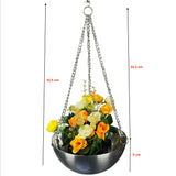 Hanging Planter Stand with Steel Bowl and Steel Chain