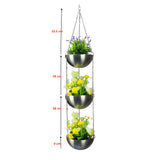 Hanging Planter Stand with Steel Bowl and Steel Chain