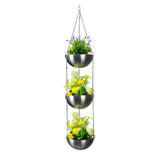 Hanging Planter Stand with Steel Bowl and Steel Chain